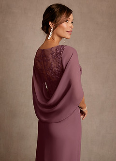 Azazie Santa Clara Mother of the Bride Dresses Sangria A-Line Lace Dress image6