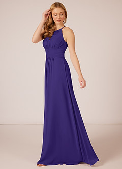 Azazie Bonnie Bridesmaid Dresses Regency A-Line Keyhole Ruched Chiffon Dress image9