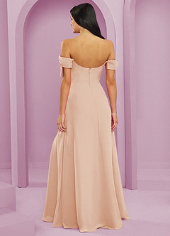 Barbie ♥ Azazie Bridesmaid Dresses English Rose A-Line Off the Shoulder Chiffon Convertible Dress image2