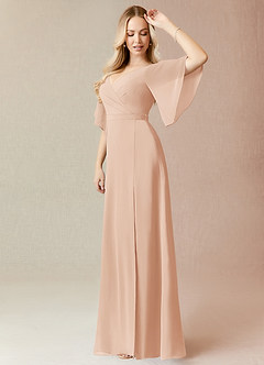 Azazie Cierra Bridesmaid Dresses English Rose A-Line V-Neck Chiffon Dress image8