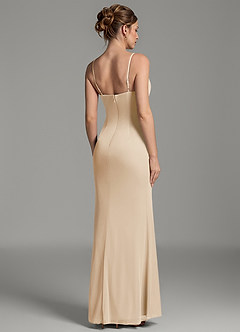 Azazie Zari Robes de demoiselle d'honneur Robe Sirène en Maille Plissé Champagne image6