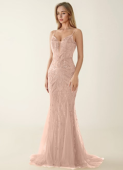 Lennonsen Pink Beading Sequin Embroidery Tulle Prom Dress image5