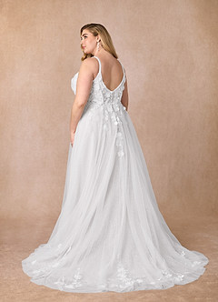 Azazie Jovana Wedding Dresses Diamond White A-Line Scoop Tulle Dress image7