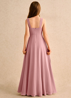 Azazie Makani Girls Formal Flower Girl Dresses Dusty Rose A-Line Sweetheart Neckline Chiffon Dress image2