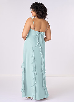Barbie ♥ Azazie Bridesmaid Dresses Mist Sheath Bow Chiffon Dress image7