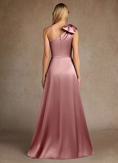 Azazie Easton Mother of the Bride Dresses Dusty Rose A-Line One Shoulder Stretch Satin Dress image3