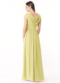 Azazie Organa Bridesmaid Dresses Lemon Sorbet A-Line Pleated Chiffon Dress image4