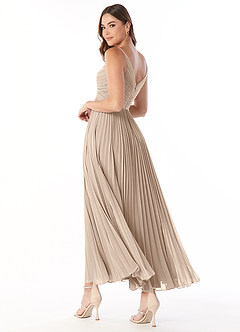 Azazie Raychelle Bridesmaid Dresses Taupe A-Line V-Neck Chiffon Dress image5