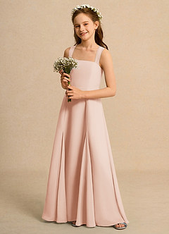 Azazie Tater Junior Formal Flower Girl Dresses English Rose A-Line Pleated Chiffon Dress image5