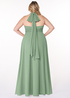 Azazie Fifi At-home Try On Dresses Matcha A-Line Strapless Chiffon Convertible Dress image13