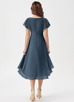 Azazie Graciela Junior Neptune A-Line Pleated Chiffon Dress image2