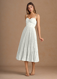 Annie White Pleated Midi Dress image5