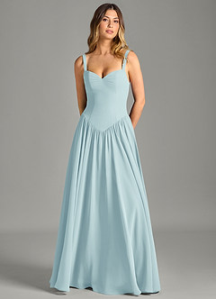 Azazie Evadina Suknie dla druhen Linia A Gorset Szyfon Do ziemi Sukienka image5