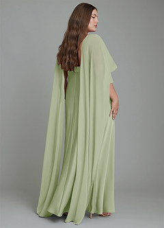 Azazie Stefania Bridesmaid Dresses Dusty Sage A-Line Stretch Satin Dress image8