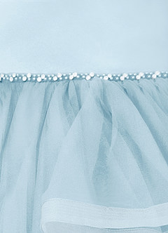 Azazie Sofia Flower Girl Dresses Sky Blue A-Line Beaded Tulle Dress image4