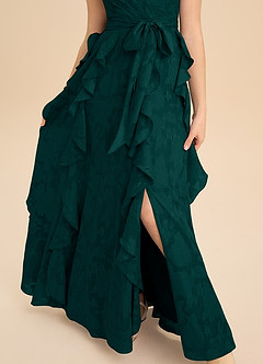 Azazie Peyton Junior Vestido de Pino de Devorado Floral de Corte en A con Plisado image8