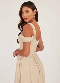 Azazie Lianne Bridesmaid Dresses A-Line Off the Shoulder Chiffon Floor-Length Dress image6