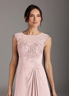 Azazie Endora Final Sale Black A-Line Scoop Lace Chiffon Dress image4