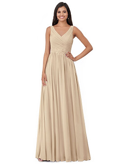 Azazie Robbie Final Sale Desert Rose A-Line Lace Chiffon Dress image1