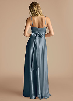 Azazie Oliana Bridesmaid Dresses Twilight A-Line Sweetheart Neckline Metallic Satin Dress image3