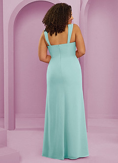 Barbie ♥ Azazie Bridesmaid Dresses Aqua Mermaid Pleated Chiffon Dress image2