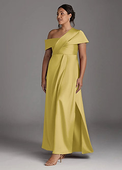 Azazie Milton Suknie dla Matki Panny Młodej Linia A Pofałdowany Satyna elastyczna Długość podłogi Sukienka image11