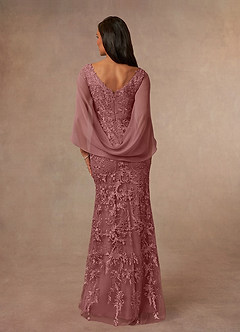 Azazie Ferris Mother of the Bride Dresses Desert Rose Sheath V-Neck Chiffon Dress image3