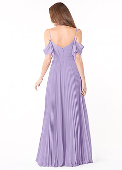 Azazie Lyney Brautjungfernkleider A-Linie Schulterfrei Chiffon Kleid Flieder image2
