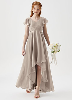 Azazie Caria Junior Frost A-Line Pleated Chiffon Dress image3