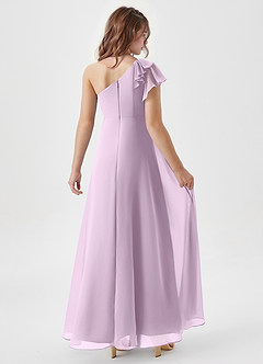 Azazie Arabella Junior Frosted Lilac A-Line Ruched Chiffon Dress image2