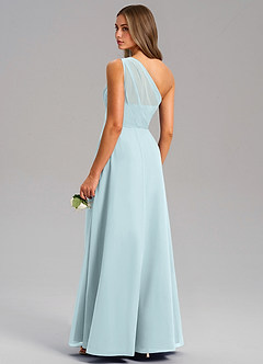 Azazie Phaedra Bridesmaid Dresses Mist A-Line One Shoulder Chiffon Dress image7