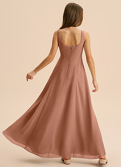 Azazie Lambie Junior Vestido de Bronceador de Gasa de Corte en A con Plisado image8