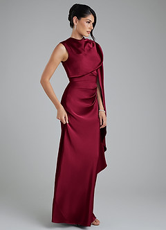 Azazie Taj Brautjungfernkleider Meerjungfrau-Linie Korsett Stretch-Satin Kleid Burgunderrot image5