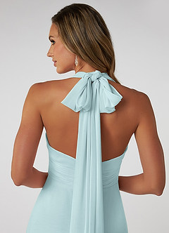 Azazie Fifi Robes de demoiselle d'honneur Robe Trapèze Convertible en Mousseline de soie Sans bretelle Brume image4