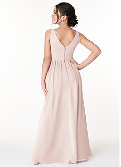 Azazie Sawyer Junior Rose Petal A-Line Pleated Chiffon Dress image2