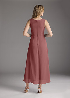 Azazie Anitta Mother of the Bride Dresses Desert Rose Jumpsuit/Pantsuit Pleated Stretch Crepe Dress image6