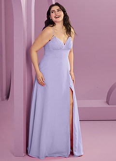 Barbie ♥ Azazie Bridesmaid Dresses Lilac A-Line with Pockets Chiffon Dress image3