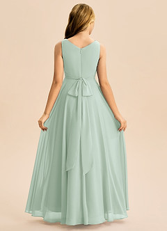 Azazie Mannie Junior Linia A Pofałdowany Szyfon Asymetryczny Młodsza druhna Sukienka image2