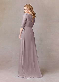 Azazie Leonine Mother of the Bride Dresses Dusk A-Line Scoop lace Chiffon Dress image4