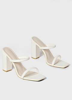 front Two-Strap High Heel Sandals