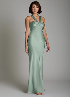 Azazie Zaria Bridesmaid Dresses Agave Mermaid Sweetheart Neckline Stretch Satin Dress image5