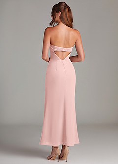 Azazie Leonis Bridesmaid Dresses Powder Pink Mermaid Strapless Chiffon Convertible Dress image5