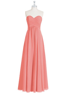 Azazie Yazmin Bridesmaid Dresses Coral A-Line Sweetheart Neckline Chiffon Convertible Dress image8
