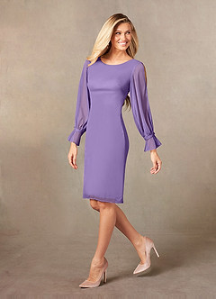 Azazie London Mother of the Bride Dresses Tahiti Sheath Mesh Dress image5