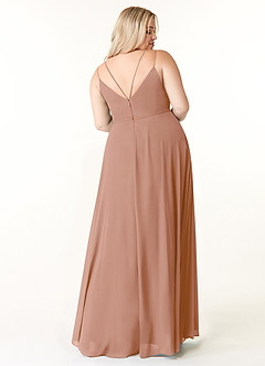 Azazie Janine Bridesmaid Dresses Champagne Rose A-Line V-Neck Chiffon Dress image7