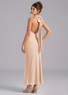 Azazie Velli Bridesmaid Dresses English Rose Mermaid High Neck Chiffon Dress image6