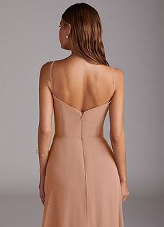 Azazie Marley Bridesmaid Dresses Champagne Rose A-Line Off the Shoulder Chiffon Convertible Dress image10
