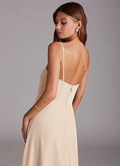 Azazie Wren Bridesmaid Dresses White Alabaster A-Line Strapless Chiffon Dress image7