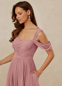 Christian Siriano Bridal for Azazie 1013 Bridesmaid Dresses Dusty Rose A-Line Off the Shoulder Chiffon Dress image6