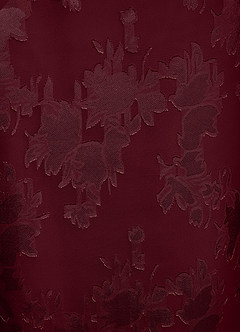 Azazie Dorina Final Sale Cabernet Sheath Pleated Floral Jacquard Dress image6